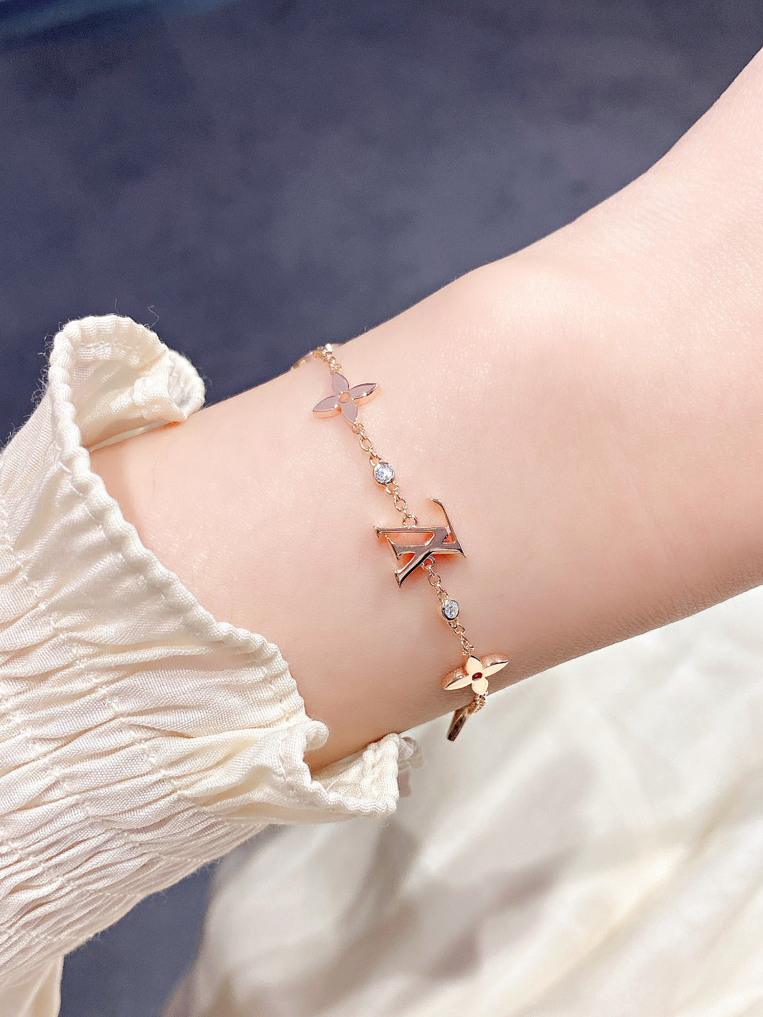 [baslovejewels]STAR AND SUN 7 MOTIFS GOLD BRACELET