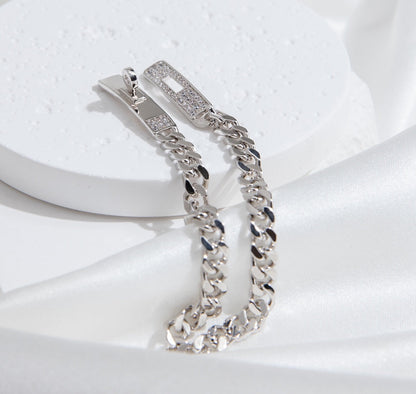 [baslovejewels]KELLY CHAIN SILVER DIAMOND BRACELET