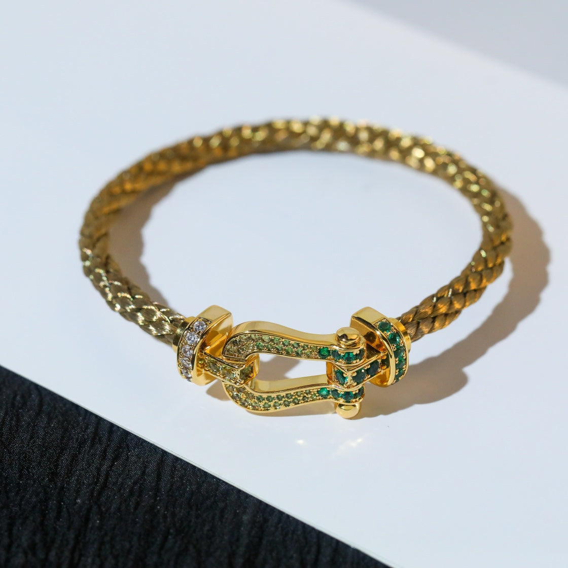 [baslovejewels]FORCE 10 GOLD GREEN DIAMOND PAVED