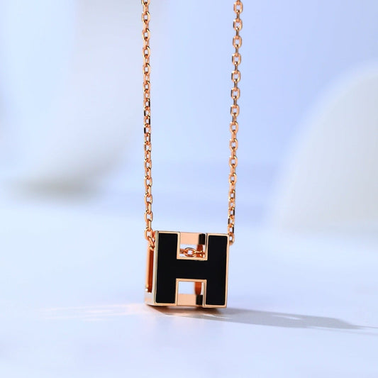 [baslovejewels]H CAGE PINK GOLD NECKLACE