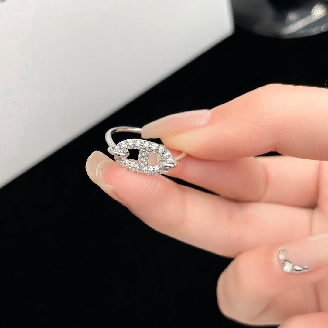 [baslovejewels]RONDE SMALL SILVER DIAMOND RING