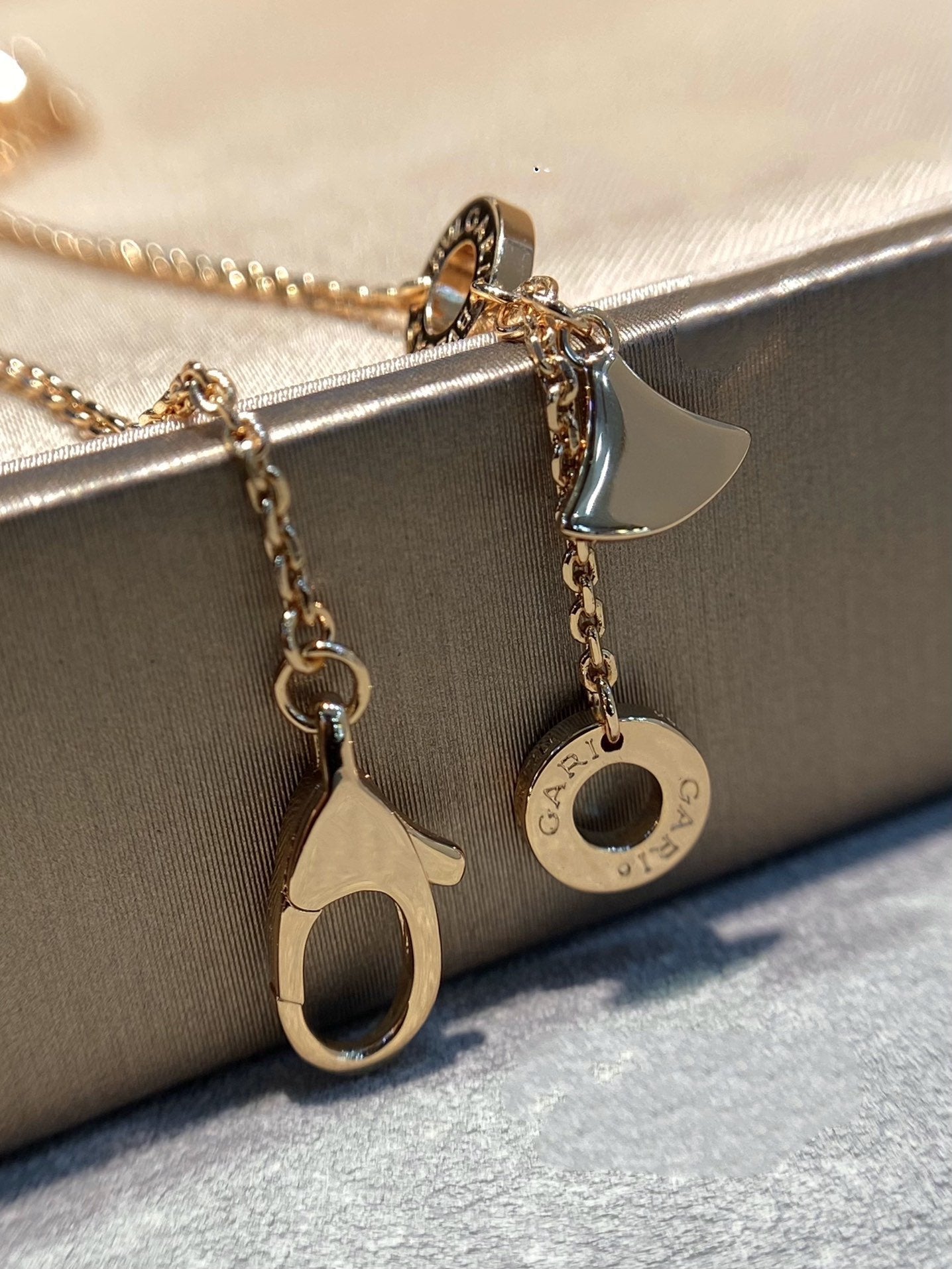 [baslovejewels]DREAM MALACHITE DIAMOND PAVED PINK GOLD NECKLACE