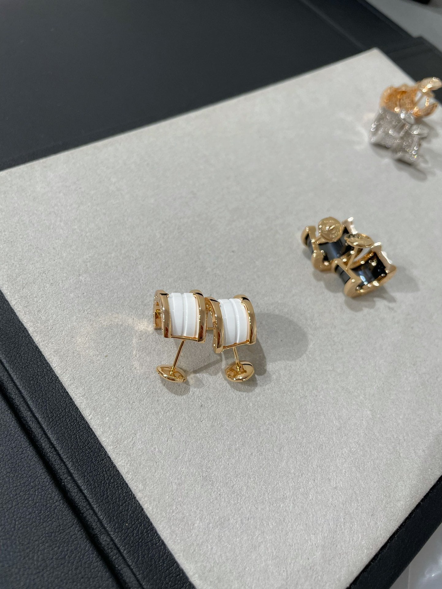 [baslovejewels]ZERO 1 PINK GOLD CERAMIC EARRINGS