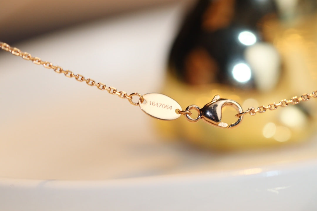 [baslovejewels]JEUX MALACHITE 1 DIAMOND PINK GOLD NECKLACE