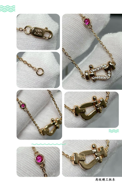 [baslovejewels]FORCE 10 DIAMOND PINK GOLD NECKLACE