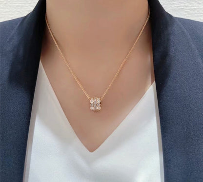 [baslovejewels]BEE LOVE DIAMOND PAVED 3 ROW NECKLACE