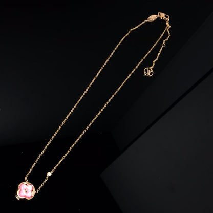 [baslovejewels]COLOR BLOSSOM PINK MOP SUN GOLD NECKLACE