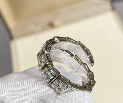 [baslovejewels]SERPENTI RING SILVER DIAMOND PAVED
