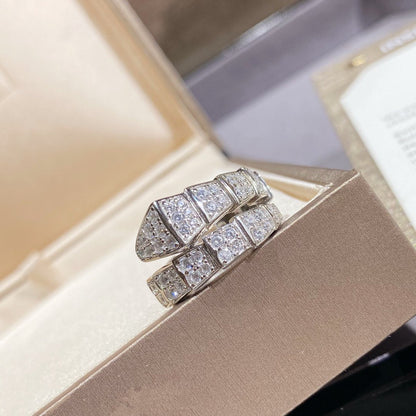 [baslovejewels]SERPENTI RING SILVER DIAMOND PAVED