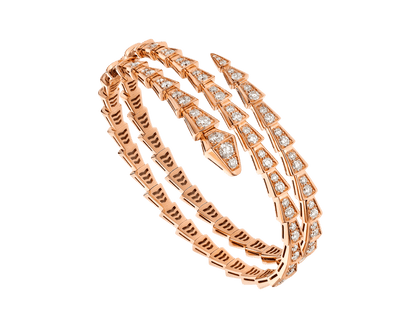 [baslovejewels]SERPENTI BRACELET PINK GOLD DIAMOND DOUBLE ROW