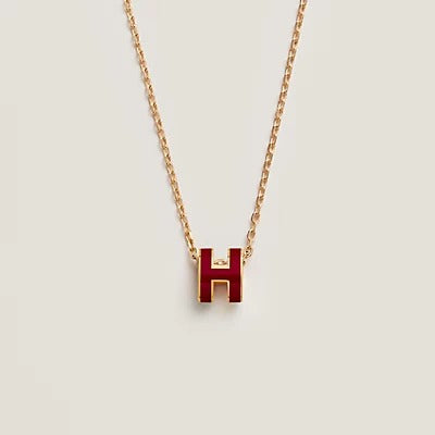 [baslovejewels]HM CLIC RED ENAMEL GOLD NECKLACE