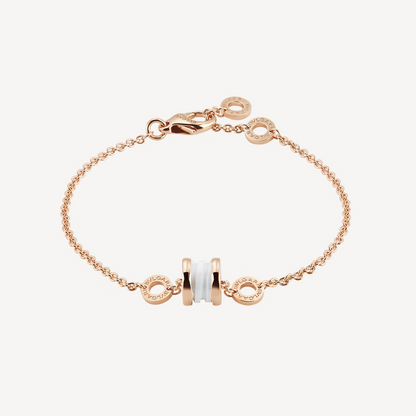 [baslovejewels]ZERO 1 SOFT PINK GOLD AND WHITE CERAMIC BRACELET