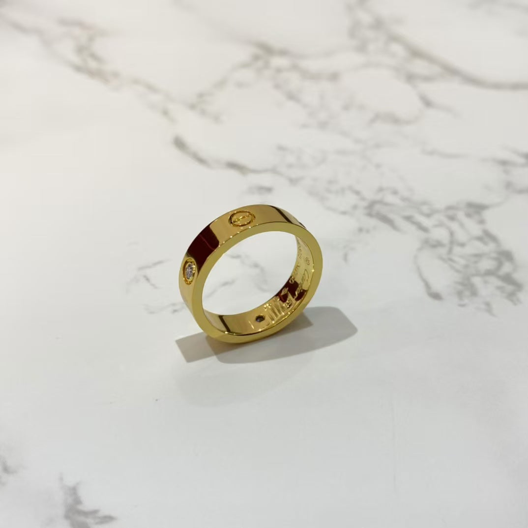 [baslovejewels]LOVE RING 5.5MM 3 DIAMONDS GOLD