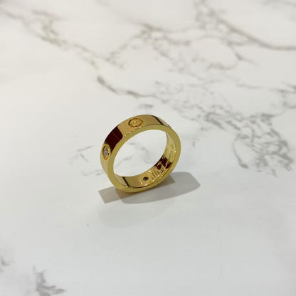 [baslovejewels]LOVE RING 5.5MM 3 DIAMONDS GOLD