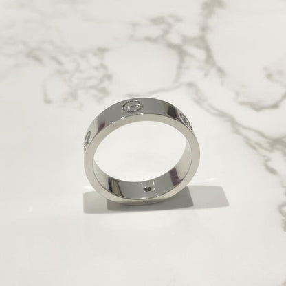 [baslovejewels]LOVE RING 5.5MM 3 DIAMONDS SILVER