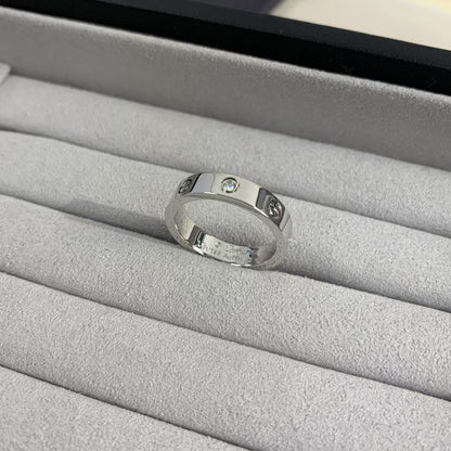 [baslovejewels]LOVE RING 4MM 1 DIAMOND SILVER