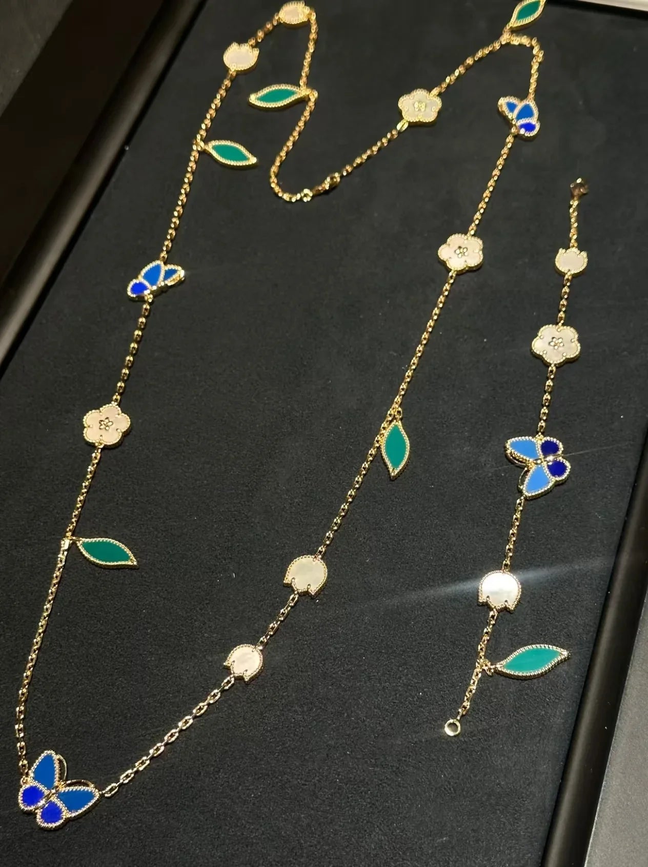 [baslovejewels]LUCKY SPRING GOLD MOTIFS NECKLACE