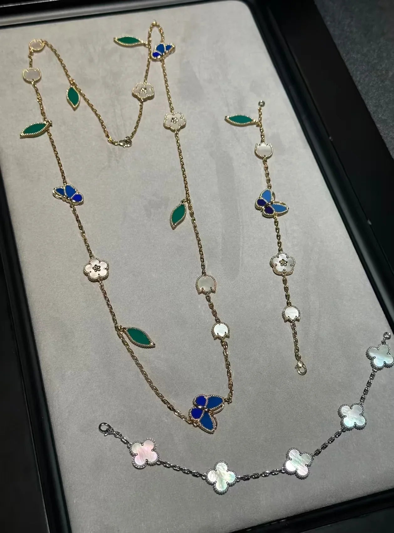 [baslovejewels]LUCKY SPRING GOLD MOTIFS NECKLACE