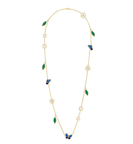 [baslovejewels]LUCKY SPRING GOLD MOTIFS NECKLACE