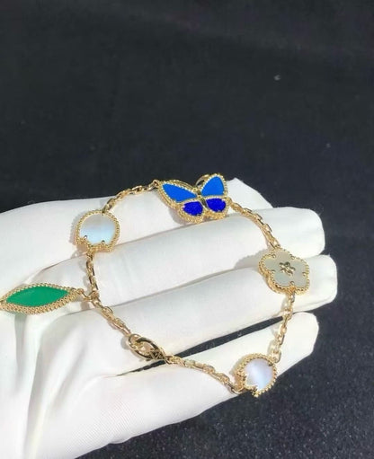 [baslovejewels]LUCKY SPRING GOLD BRACELET 5 MOTIF
