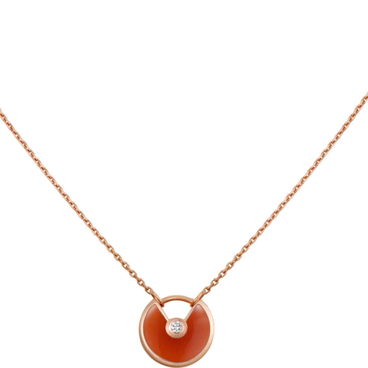 [baslovejewels]AMULETTE GOLD CARNELIAN ONYX NECKLACE