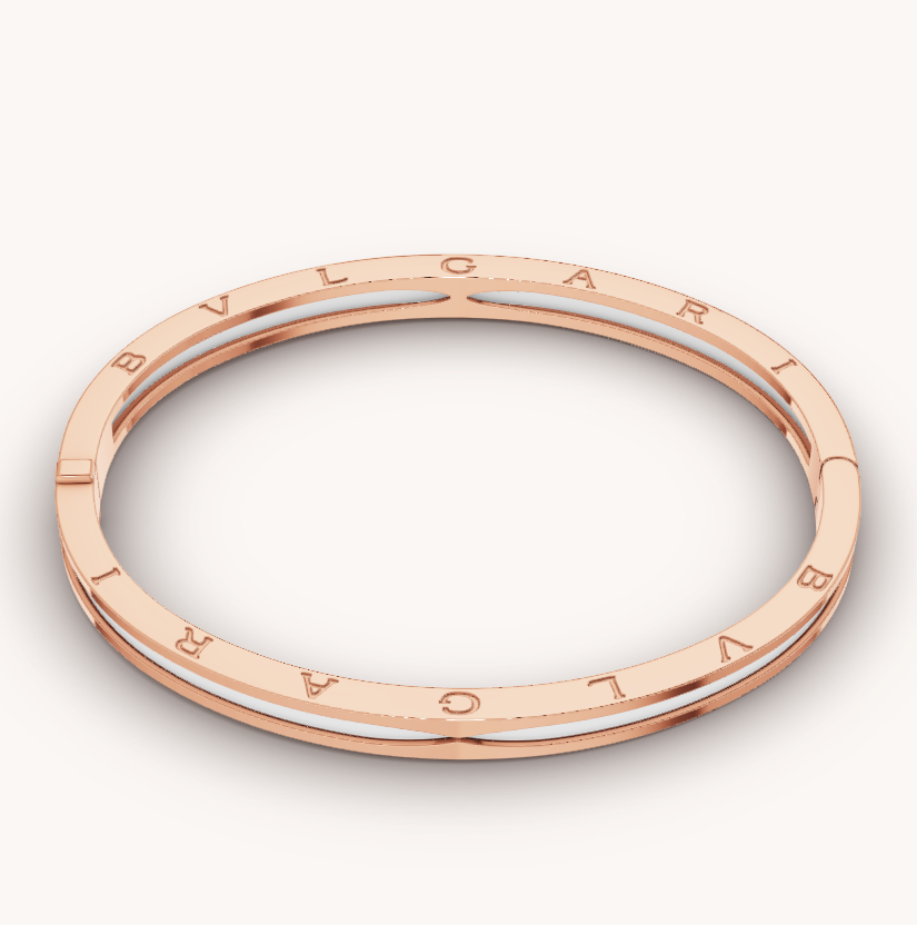 [baslovejewels]ZERO 1 PINK GOLD WITH WHITE CERAMIC BRACELET