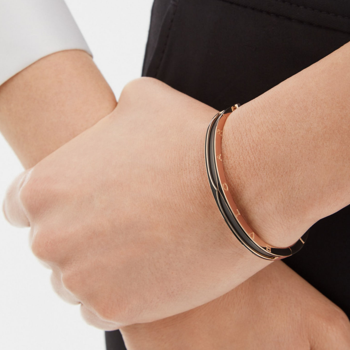 [baslovejewels]ZERO 1 PINK GOLD WITH MATTE BLACK CERAMIC BRACELET