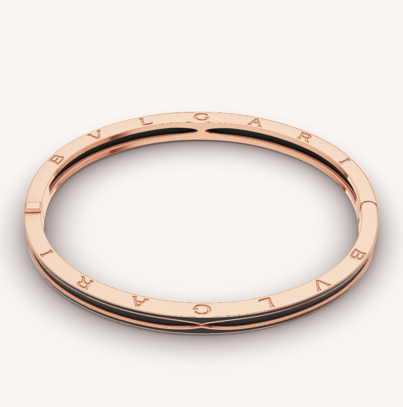 [baslovejewels]ZERO 1 PINK GOLD WITH MATTE BLACK CERAMIC BRACELET