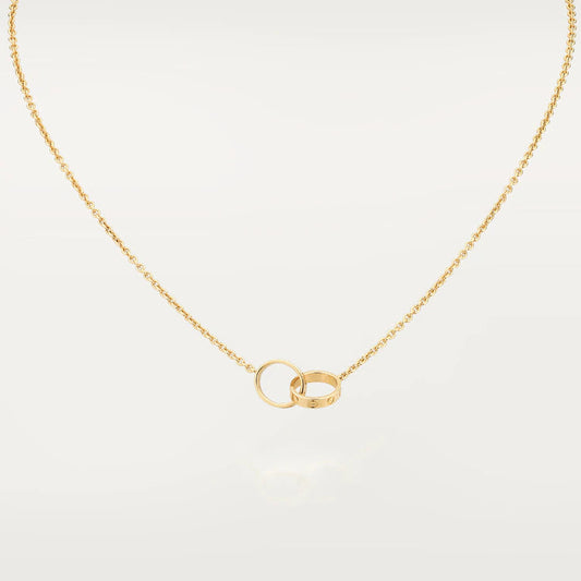 [baslovejewels]LOVE NECKLACE DOUBLE RING GOLD