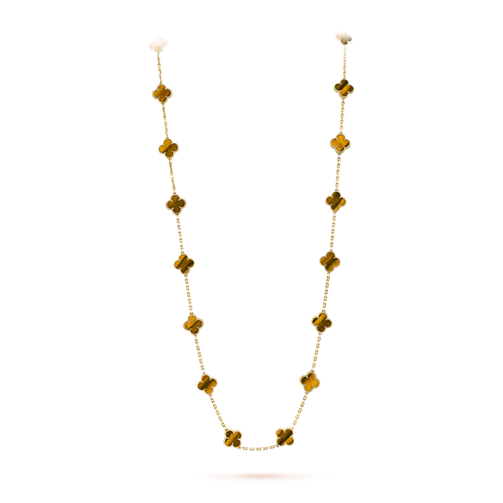 [baslovejewels]CLOVER 20 MOTIFS TIGER EYE ROSE GOLD
