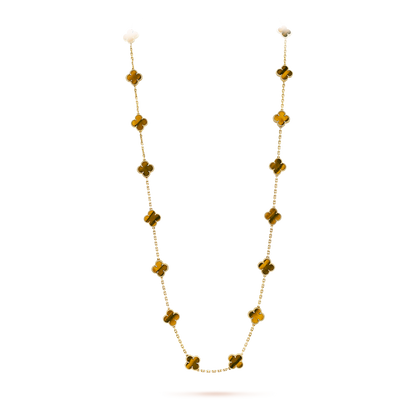 [baslovejewels]CLOVER 20 MOTIFS TIGER EYE ROSE GOLD