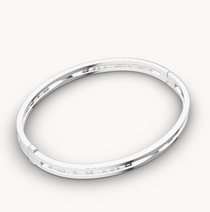[baslovejewels]ZERO 1 SPIRAL LOGO SILVER BRACELET