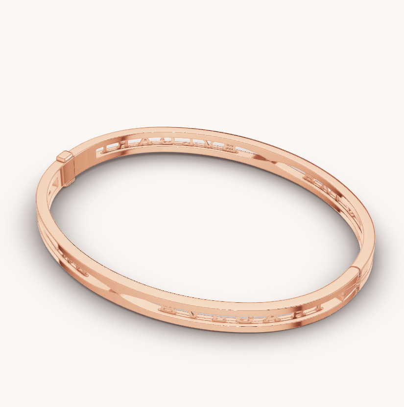 [baslovejewels]ZERO 1 SPIRAL LOGO PINK GOLD BRACELET