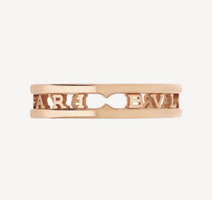 [baslovejewels]ZERO 1 ONE-BAND WITH OPENWORK LOGO SPIRAL RING