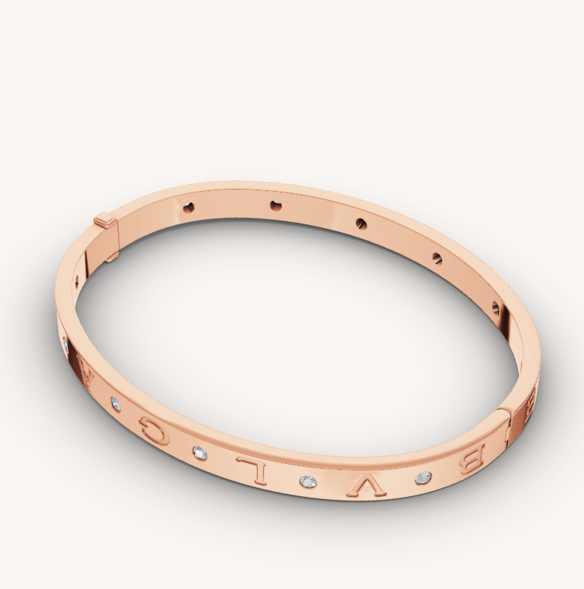[baslovejewels]ZERO 1 PINK GOLD 12 DIAMONDS BRACELET