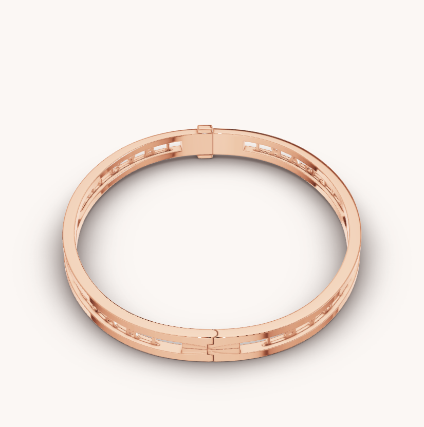 [baslovejewels]ZERO 1 SPIRAL LOGO PINK GOLD BRACELET