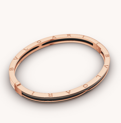 [baslovejewels]ZERO 1 PINK GOLD WITH MATTE BLACK CERAMIC BRACELET