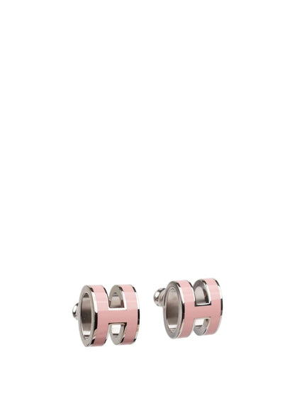 [baslovejewels]MINI POP H SILVER EARRINGS PINK