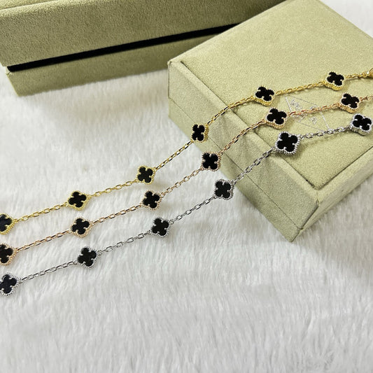 [baslovejewels]CLOVER 6 MOTIF  ONYXS BRACELET