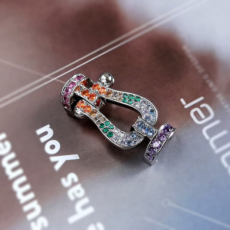 [baslovejewels]FORCE LARGE HORSESHOE  COLORED DIAMOND BRACELET ROSE GOLD