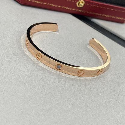[baslovejewels]LOVE BRACELET 6.1MM 1 DIAMOND OPEN CUFF