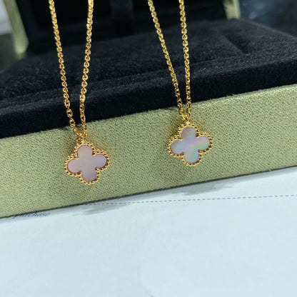 [basloveJW]CLOVER 9.5MM PINK MOTHER-OF-PEARL NECKLACE