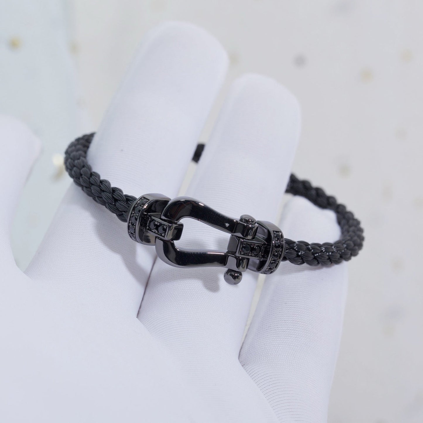 [baslovejewels]FORCE LARGE SERIES HORSESHOE BLACK SAMURAI BRACELET