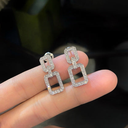 [baslovejewels]LINKS MEDIUM EARRINGS DIAMOND