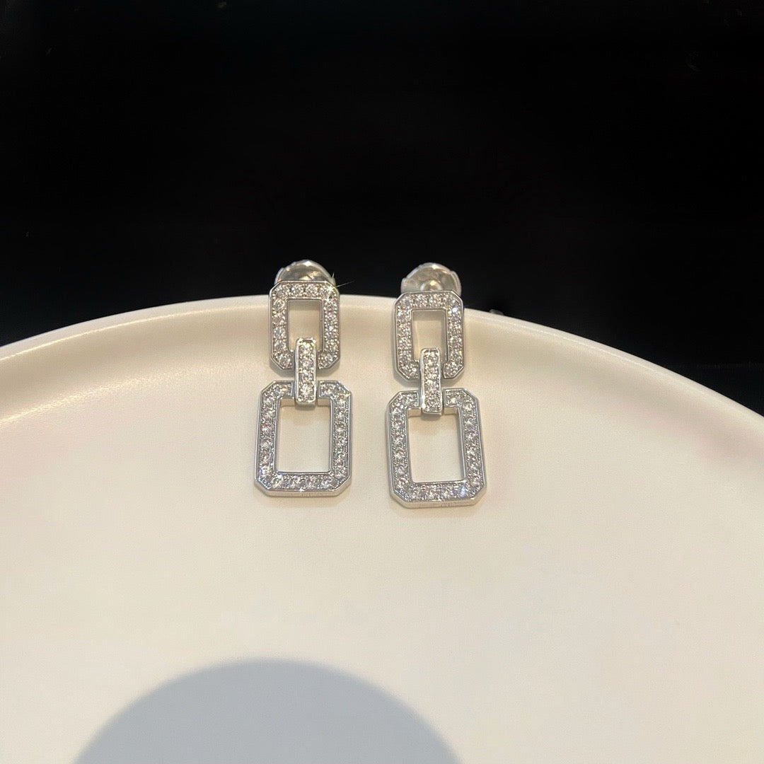 [baslovejewels]LINKS MEDIUM EARRINGS DIAMOND