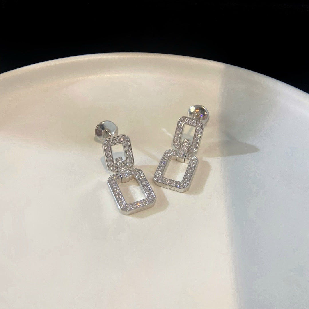 [baslovejewels]LINKS MEDIUM EARRINGS DIAMOND