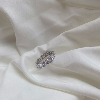 [baslovejewels]Elegant Princess Cut Tennis Ring