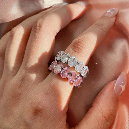 [baslovejewels]Dainty Elongated Cushion Cut Tennis Ring