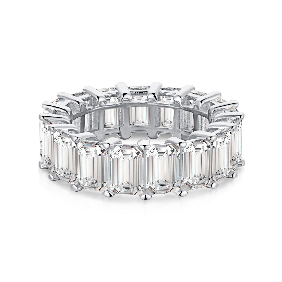 [baslovejewels]0.75 Carat Elegant Emerald Cut Tennis Ring