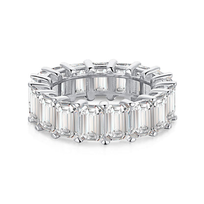 [baslovejewels]0.75 Carat Elegant Emerald Cut Tennis Ring